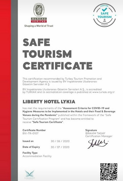 Safe Hotel Certificate